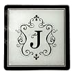 Monogram Elegant Glass Trivet - J