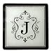 Monogram Elegant Glass Trivet - J