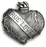 TRUE LOVE BANNER Belt Buckle Flaming Heart Sweetheart