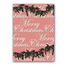 Merry Christmas with Pine Cones - 5" x 7" Vellum Overlay Greeting Card