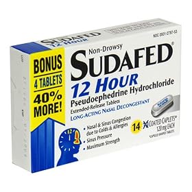 Sudafed 12 Hour, Non-Drowsy Nasal Decongestant, Coated Caplets - 14 ea