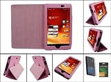 iShoppingdeals – Pink PU Leather Case Cover Folio With Built-In Stand and Anti-Glare Matte Finishing Screen Protector for Acer Iconia A100 7-Inch Tablet