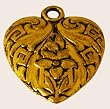 20 pcs Heart Charms - Antique Gold Finish including Jump Rings