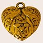 20 pcs Heart Charms - Antique Gold Finish including Jump Rings