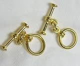 2 Vermeil - Round Toggle Clasps - 12mm