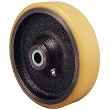 Revvo PT Series 8" Diameter X 1-3/4" Width Polyurethane on Cast Iron Wheel with Roller Bearing, 2420 Capacity, 20mm Bore Diameter