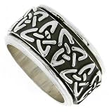 1/2 (13 mm) Sterling Silver Celtic Knot Design Spinner Ring