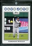 2008 Topps # 520 Vernon Wells - Toronto Blue Jays - MLB Baseball Trading Card in a Protective Screw Down Display Case