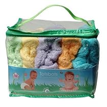 Tots Bots Nappy Day Pack (Stage 1, Aplix Fastening, Bamboo Material, Rainbow Colours)