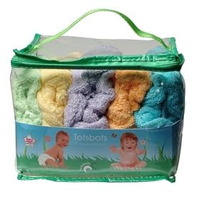 Tots Bots Nappy Day Pack (Stage 1, Aplix Fastening, Bamboo Material, Rainbow Colours)