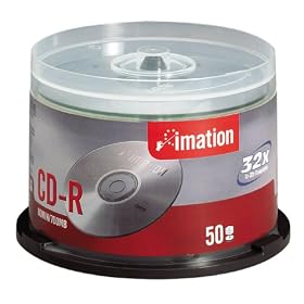 Imation 32x CDR Spindle Imation Retail Packaging with Rip Label (50-Pack)
