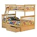 Columbia Twin/Full Bunk Bed with Under-Bed Drawers - Natural Maple
