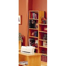 Maple Finish Home Office Tall Five-Shelf Bookcase by visiondecor Furniture