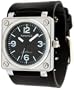 Nemesis #HST046K Men's Premium Wide Leather Strap Square Watch