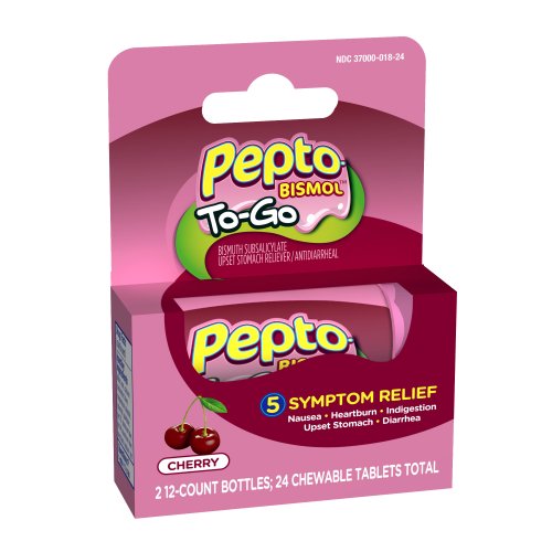 Pepto-BISMOL Chewable Tablets, Cherry, 24 Count