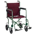Drive Medical Fly-Weight Transport Chair - Burgundy