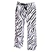 Black and White Zebra Stripe Fun Print Novelty tie cord flannel cotton pants for lounging, sleep, sports. Unisex relaxed fit, available in 5 adult sizes
