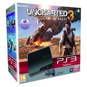 Console PS3 320 Go noire + Uncharted 3 : l'illusion de Drake