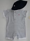 Baby Boys Polo Ralph Lauren Stripe Romper with Hat