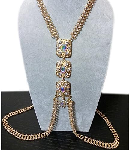 Fashion Body Chain Jewelry Crystal Water Drop Long Necklace for Women Punk Jewelry