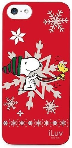 iLuv Peanuts Snoopy Christmas Hardshell Case for Apple iPhone 5/5s - 1 Pack - Retail Packaging (Snowflake - Red)