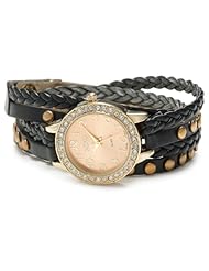 XOXO Womens XO5635 Black Braided Wrap Watch