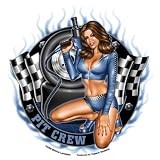 Michael Landefeld - Pit Crew Pin-up Girl - Sticker Decal by Michael Landefeld