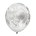 Floral Gilt Balloons 25 pk. - Silver/ Clear