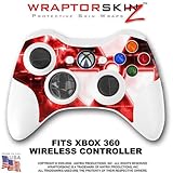 Radioactive Red Skin by WraptorSkinz TM fits XBOX 360 Wireless Controller ( ....