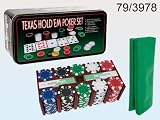 Texas Holdem Poker Set In Metal Tin