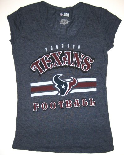Houston Texans NFL Women's Team Apparel Blue Tri-Blend V-Neck Tee Shirt - Large