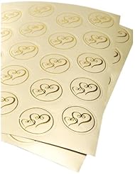 Art and Craft Supply: Darice VL3470, Foil Double Heart Round Envelope Seal, 50-Piece, 2-Sheets, Gold - Darice