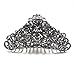 Black Austrian Crystal Hematite tone metal Bow hair claws clips pins H1379