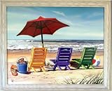 Beach Chairs Scene Umbrella Kids Room W Picture