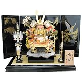 ★秀光オリジナル限定品★五月人形・子供大将平台飾りセット 凛々しいお顔立ちの子供大将には総金具の鎧でなくっちゃ