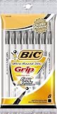 BIC Ultra Round Stic Grip Ball Pen, Medium Point, 1.2mm, Black, 8-Count (GSMGP81-Blk)
