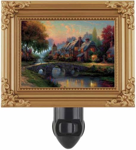Thomas Kinkade, "Cobblestone Bridge" Framed Night Light - 75785