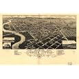 Bird's eye view of Miles City, c.s. of Custer County, Montana 1883. Beck & Pauli, lithographers., large historic panoramic map reprint 54x36