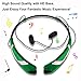 Bluetooth Headset Headphones Rymemo Metallic-feeling Soft Polishing Wireless Music Earphones Stereo Earbuds Sports/running Magnetic Neckband Style for Cellphone, Silver-green