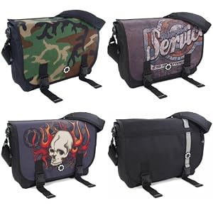 Dadgear Messenger Bag Skulls Flames