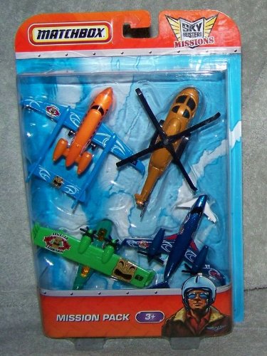 Matchbox Sky Busters Mission Pack - 4 Aircraft - Metro Commuter - Pacific Patrol - Mission Chopper - Sky Knife