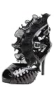 Urban68e Sequin Ruffle Evening Heels BLACK