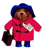 Small Paddington Bear 19cm with Boots and Suitcase Red Coat Blue Hat