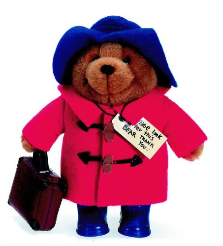 Childrens Toyshop  Toys : Small Paddington Bear 19cm with Boots and Suitcase Red Coat Blue Hat