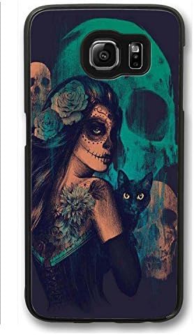 S6 Case, Galaxy S6 Case, Sugar Skull Samsung Galaxy S6 Case Cover Hard PC Black Shock-Absorption Bumper Case for Samsung Galaxy S6