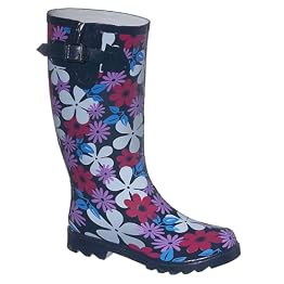 Garden Party Rain Boots - Navy Blue