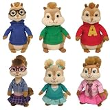 TY Alvin and the Chipmunks - Set of 6 (Alvin, Simon, Theodore, Brittany, Elea...