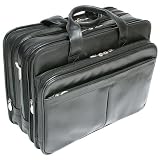 McKlein USA R Series Walton Leather 17 Expandable Double Compartment Laptop Case w/Removable Sleeve