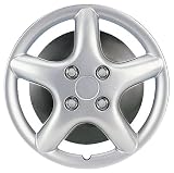 Drive Accessories KT871-14SCHR-PC 14-Inch Plastic Wheel Cover, Silver Lacquer (Alloy Color) With Charcoal Trims, Single Piece