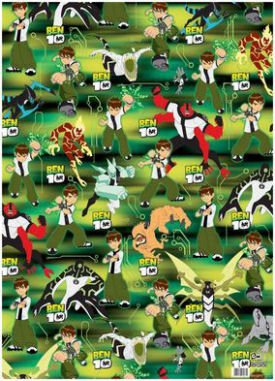 Ben 10 - Giftwrap (2 sheets folded) and tags (2)